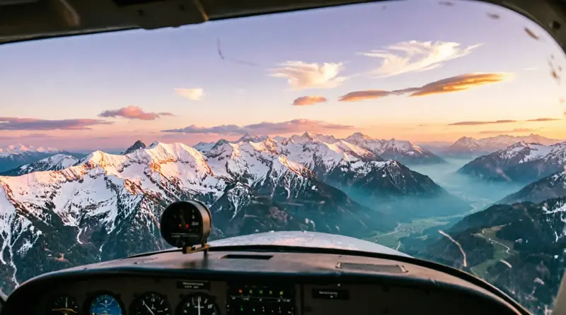 Sonnenuntergang über den Alpen