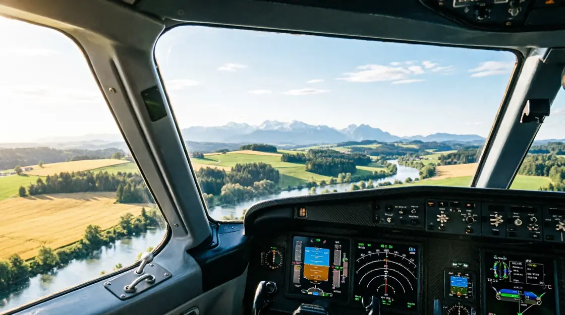 Hauptansicht Flugzeugcockpit